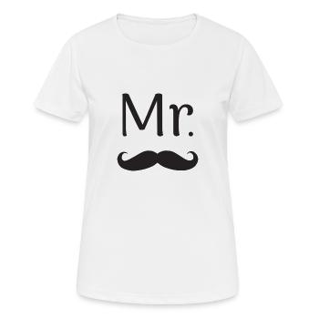 MR. MISTER MANN BART - Frauen T-Shirt atmungsaktiv - Weiß - Vorne - AI Model Female 172 dark (172cm)