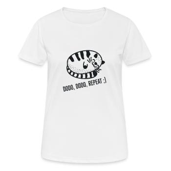 Dodo dodo repeat, gros chat endormi! - T-shirt respirant Femme - blanc - Devant - AI Model Female 172 dark (172cm)