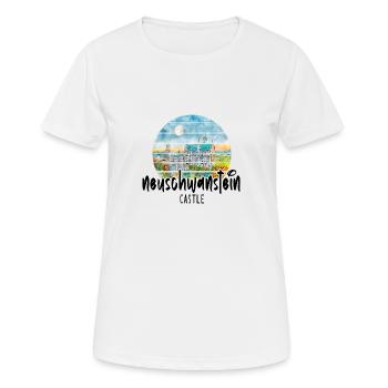 Bayern Tourismus Schloss Neuschwanstein Kultur - Frauen T-Shirt atmungsaktiv - Weiß - Vorne - AI Model Female 172 dark (172cm)