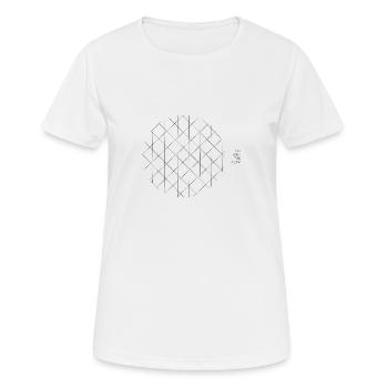Linien - Frauen T-Shirt atmungsaktiv - Weiß - Vorne - AI Model Female 172 dark (172cm)
