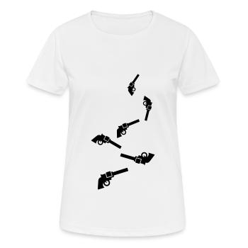 Weapon Symbol Pistol - Women's Breathable T-Shirt - white - Front - AI Model Female 172 dark (172cm)