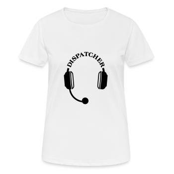 Dispatcher headset headphones micro micro emblem - Women's Breathable T-Shirt - white - Front - AI Model Female 172 dark (172cm)