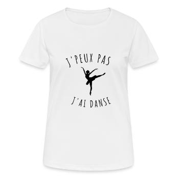 j'peux pas j'ai danse - T-shirt respirant Femme - blanc - Devant - AI Model Female 172 dark (172cm)