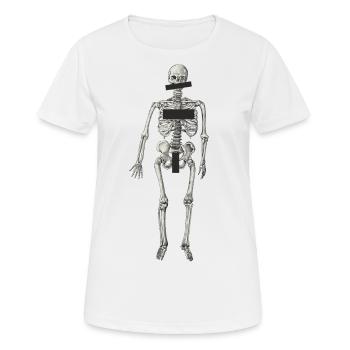 Human Skeleton Naked Censorship Stroke - Women's Breathable T-Shirt - white - Front - AI Model Female 172 dark (172cm)