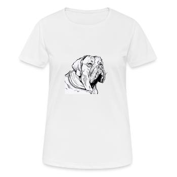 BULDOG Portrait animalier - T-shirt respirant Femme - blanc - Devant - AI Model Female 172 dark (172cm)