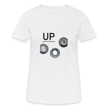 vers le haut avec actionnement manuel - T-shirt respirant Femme - blanc - Devant - AI Model Female 172 dark (172cm)