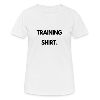 TRAINING SHIRT - Frauen T-Shirt atmungsaktiv - Weiß - Vorne - AI Model Female 172 dark (172cm)
