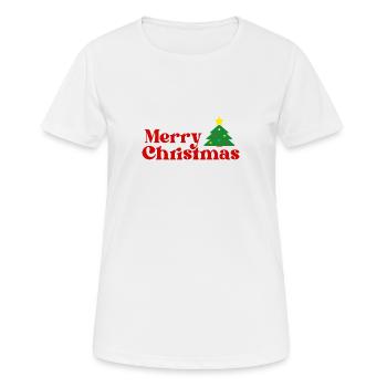 Frohe Weihnachten - Frauen T-Shirt atmungsaktiv - Weiß - Vorne - AI Model Female 172 dark (172cm)