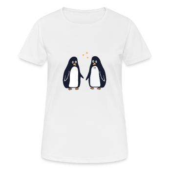 Verliebte Pinguine - Frauen T-Shirt atmungsaktiv - Weiß - Vorne - AI Model Female 172 dark (172cm)