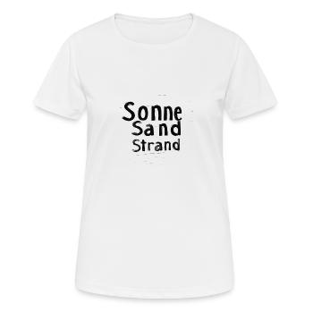 Sonne Sand Strand - Frauen T-Shirt atmungsaktiv - Weiß - Vorne - AI Model Female 172 dark (172cm)