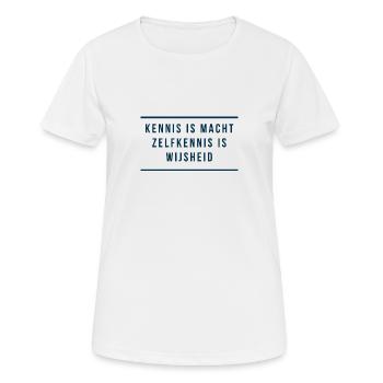 La connaissance de soi anversoise : puissance et sagesse - T-shirt respirant Femme - blanc - Devant - AI Model Female 172 dark (172cm)
