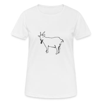 Contour de chèvre - T-shirt respirant Femme - blanc - Devant - AI Model Female 172 dark (172cm)