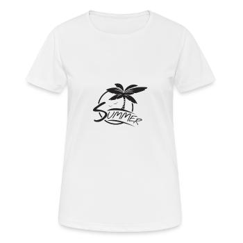 Palms Design avec le texte « Summer » pour le summum - T-shirt respirant Femme - blanc - Devant - AI Model Female 172 dark (172cm)
