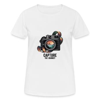Capture the Journey - Women's Breathable T-Shirt - white - Front - AI Model Female 172 dark (172cm)