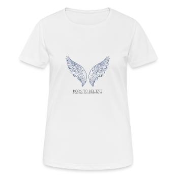 Né pour croire la marchandise - T-shirt respirant Femme - blanc - Devant - AI Model Female 172 dark (172cm)