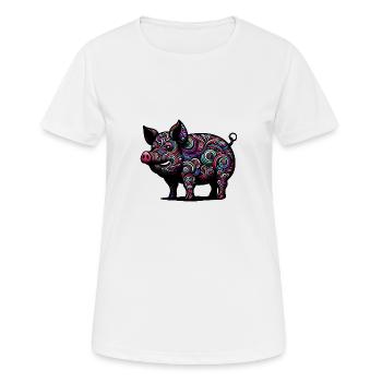 Cochon coloré - T-shirt respirant Femme - blanc - Devant - AI Model Female 172 dark (172cm)