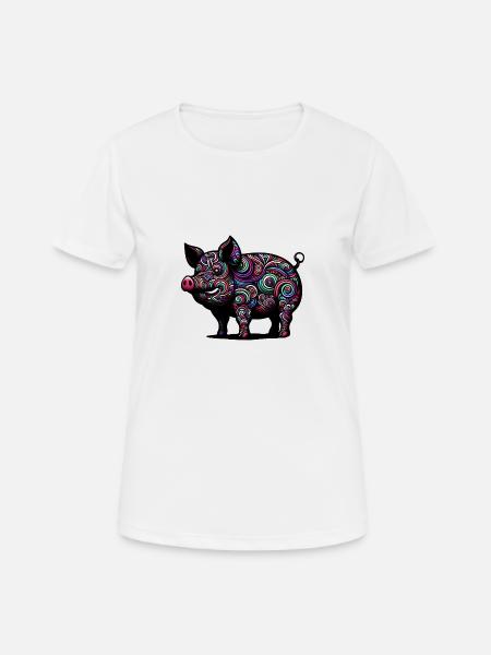 Colorful Pig - Women's Breathable T-Shirt - white