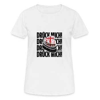 drück mich! Shirt. Lustiger Spruch - Frauen T-Shirt atmungsaktiv - Weiß - Vorne - AI Model Female 172 dark (172cm)