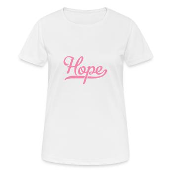 Hope - Frauen T-Shirt atmungsaktiv - Weiß - Vorne - AI Model Female 172 dark (172cm)