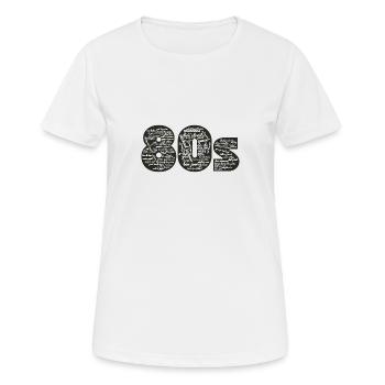 Cloud words 80s white - Women's Breathable T-Shirt - white - Front - AI Model Female 172 dark (172cm)