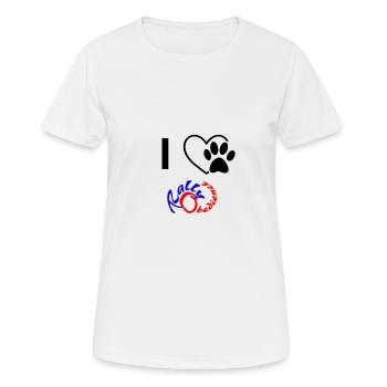 Ich liebe Rallye Obedience - Frauen T-Shirt atmungsaktiv - Weiß - Vorne - AI Model Female 172 dark (172cm)