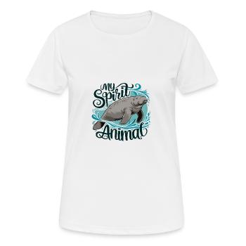 Dugong mein Spirit Animal ich liebe Manatees - Frauen T-Shirt atmungsaktiv - Weiß - Vorne - AI Model Female 172 dark (172cm)