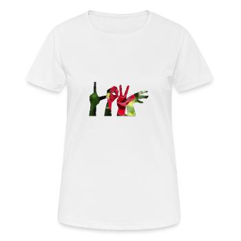 L'Amour des Mains - T-shirt respirant Femme - blanc - Devant - AI Model Female 172 dark (172cm)