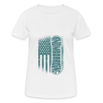 Snowboard Snowboard Vacances Snowboard Snowboarder - T-shirt respirant Femme - blanc - Devant - AI Model Female 172 dark (172cm)
