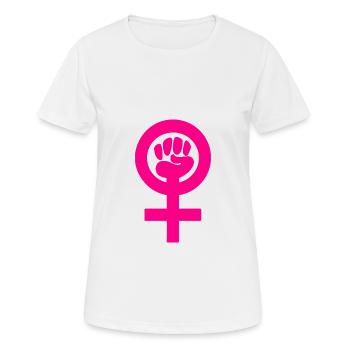 Frauenpower - Frauen T-Shirt atmungsaktiv - Weiß - Vorne - AI Model Female 172 dark (172cm)