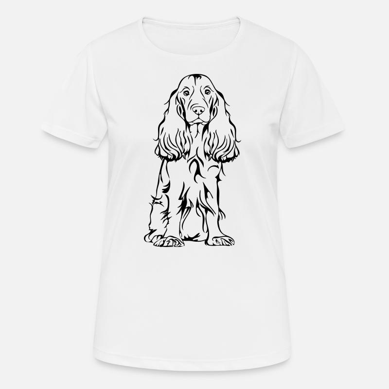 COCKER SPANIEL sitzend Hund Hunde Wilsigns - Frauen T-Shirt atmungsaktiv - Weiß