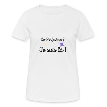 La perfection - T-shirt respirant Femme - blanc - Devant - AI Model Female 172 dark (172cm)
