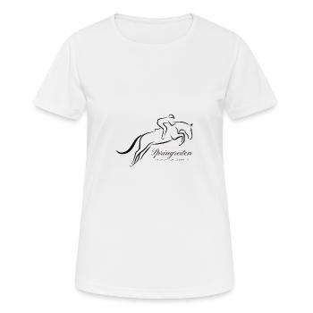 Springreiten aus Leidenschaft - Frauen T-Shirt atmungsaktiv - Weiß - Vorne - AI Model Female 172 dark (172cm)