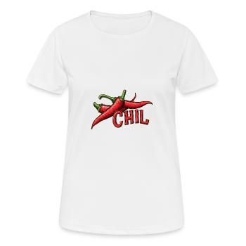 Chil, relax, - Frauen T-Shirt atmungsaktiv - Weiß - Vorne - AI Model Female 172 dark (172cm)