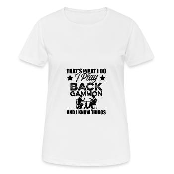 jeu backgammon - T-shirt respirant Femme - blanc - Devant - AI Model Female 172 dark (172cm)