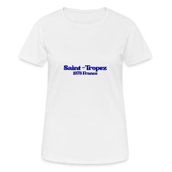 Saint Tropez - France - Côte d’Azur 1978 - T-shirt respirant Femme - blanc - Devant - AI Model Female 172 dark (172cm)
