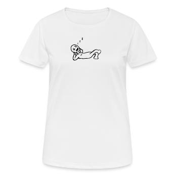 lazy guy - Women's Breathable T-Shirt - white - Front - AI Model Female 172 dark (172cm)