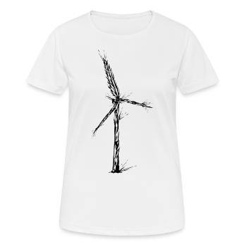 Grüne Energie Windkraft - Frauen T-Shirt atmungsaktiv - Weiß - Vorne - AI Model Female 172 dark (172cm)