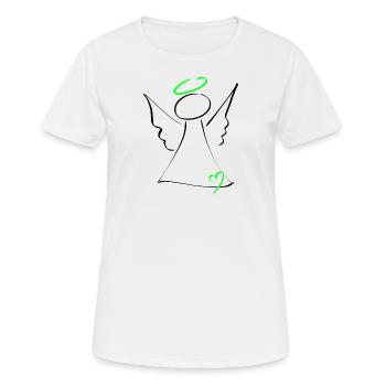 Ange coeur vert-vert - T-shirt respirant Femme - blanc - Devant - AI Model Female 172 dark (172cm)