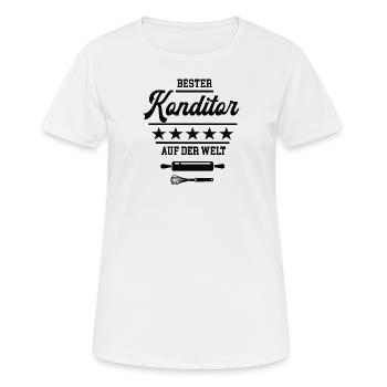 Bester Konditor Weltbester Bäcker Konditorei - Frauen T-Shirt atmungsaktiv - Weiß - Vorne - AI Model Female 172 dark (172cm)