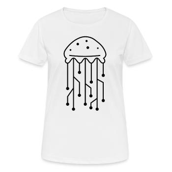 Jellyfish with Traces - Computer Mainboard - Women's Breathable T-Shirt - white - Front - AI Model Female 172 dark (172cm)