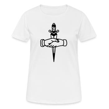 Grüße - Frauen T-Shirt atmungsaktiv - Weiß - Vorne - AI Model Female 172 dark (172cm)