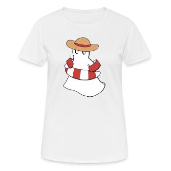 Fridolin im Sommerurlaub - Frauen T-Shirt atmungsaktiv - Weiß - Vorne - AI Model Female 172 dark (172cm)