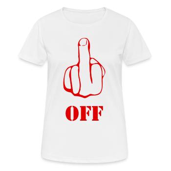 Fuck Off - Frauen T-Shirt atmungsaktiv - Weiß - Vorne - AI Model Female 172 dark (172cm)