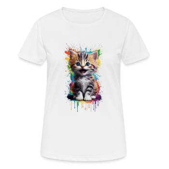 Graffiti de chat - T-shirt respirant Femme - blanc - Devant - AI Model Female 172 dark (172cm)