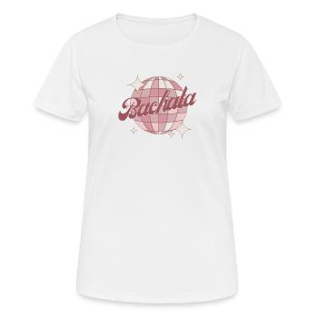 Bachata Tanz Retro Comic Diskokugel rosa - Frauen T-Shirt atmungsaktiv - Weiß - Vorne - AI Model Female 172 dark (172cm)