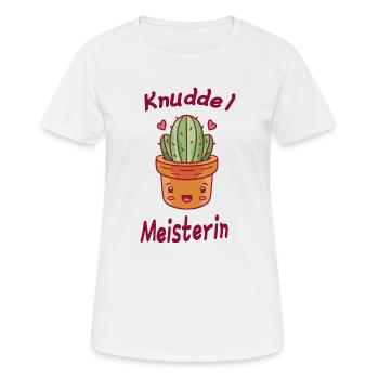 Kaktus Humor Knuddel Meisterin Geschenkidee - Frauen T-Shirt atmungsaktiv - Weiß - Vorne - AI Model Female 172 dark (172cm)