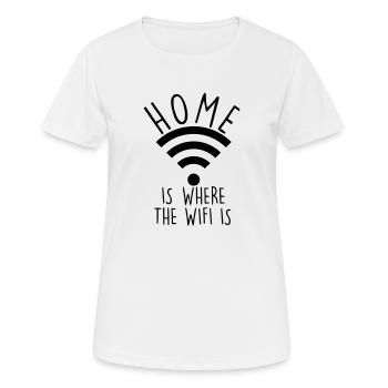 W-LAN IST HEIMAT - Frauen T-Shirt atmungsaktiv - Weiß - Vorne - AI Model Female 172 dark (172cm)
