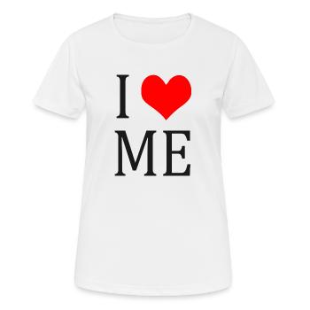 I LOVE ME - Frauen T-Shirt atmungsaktiv - Weiß - Vorne - AI Model Female 172 dark (172cm)
