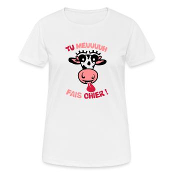 Sie Kuhscheiße Begriff muhen - Frauen T-Shirt atmungsaktiv - Weiß - Vorne - AI Model Female 172 dark (172cm)