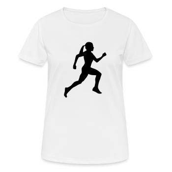 Läuferin, laufen - Frauen T-Shirt atmungsaktiv - Weiß - Vorne - AI Model Female 172 dark (172cm)